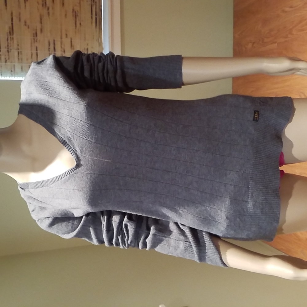 Diesel Gray Long Sleeve Sweater Ruffles At Back L
